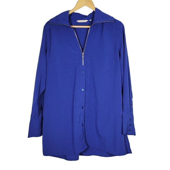 Soft Surroundings Women's Loretta Tunic Top in Electric Blue Long Sleeve Size M - Picture 1 of 13